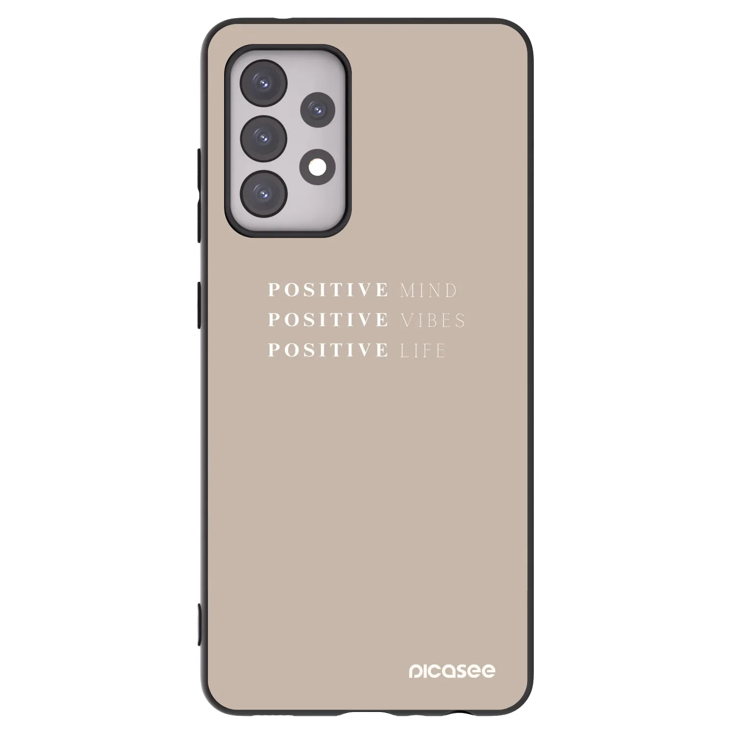 Picasee Μαύρη θήκη σιλικόνης για Samsung Galaxy A52 5G A525F - Positive Vibes