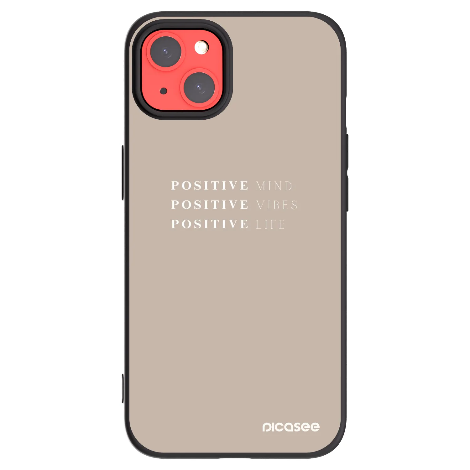 Picasee Μαύρη θήκη σιλικόνης για Apple iPhone 13 - Positive Vibes