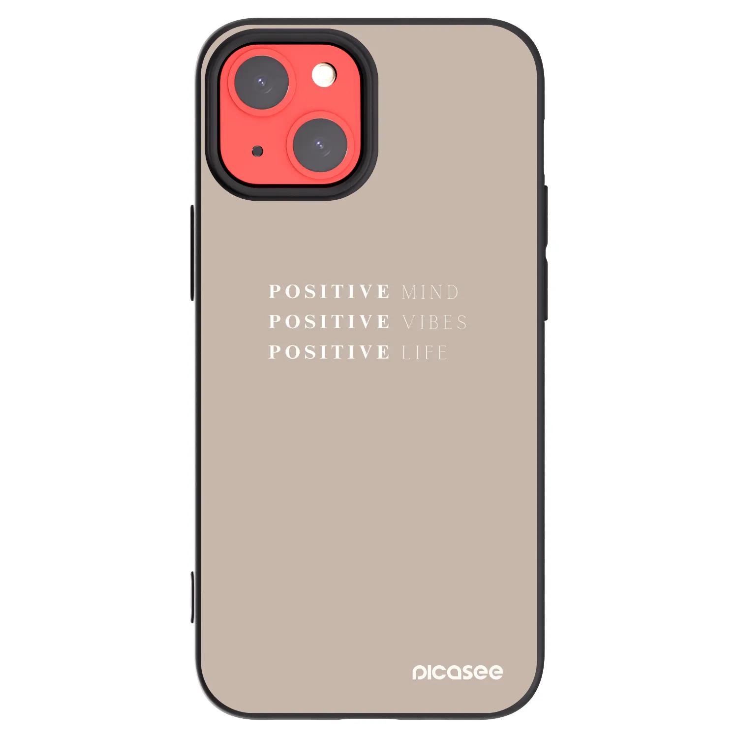 Picasee Μαύρη θήκη σιλικόνης για Apple iPhone 13 mini - Positive Vibes