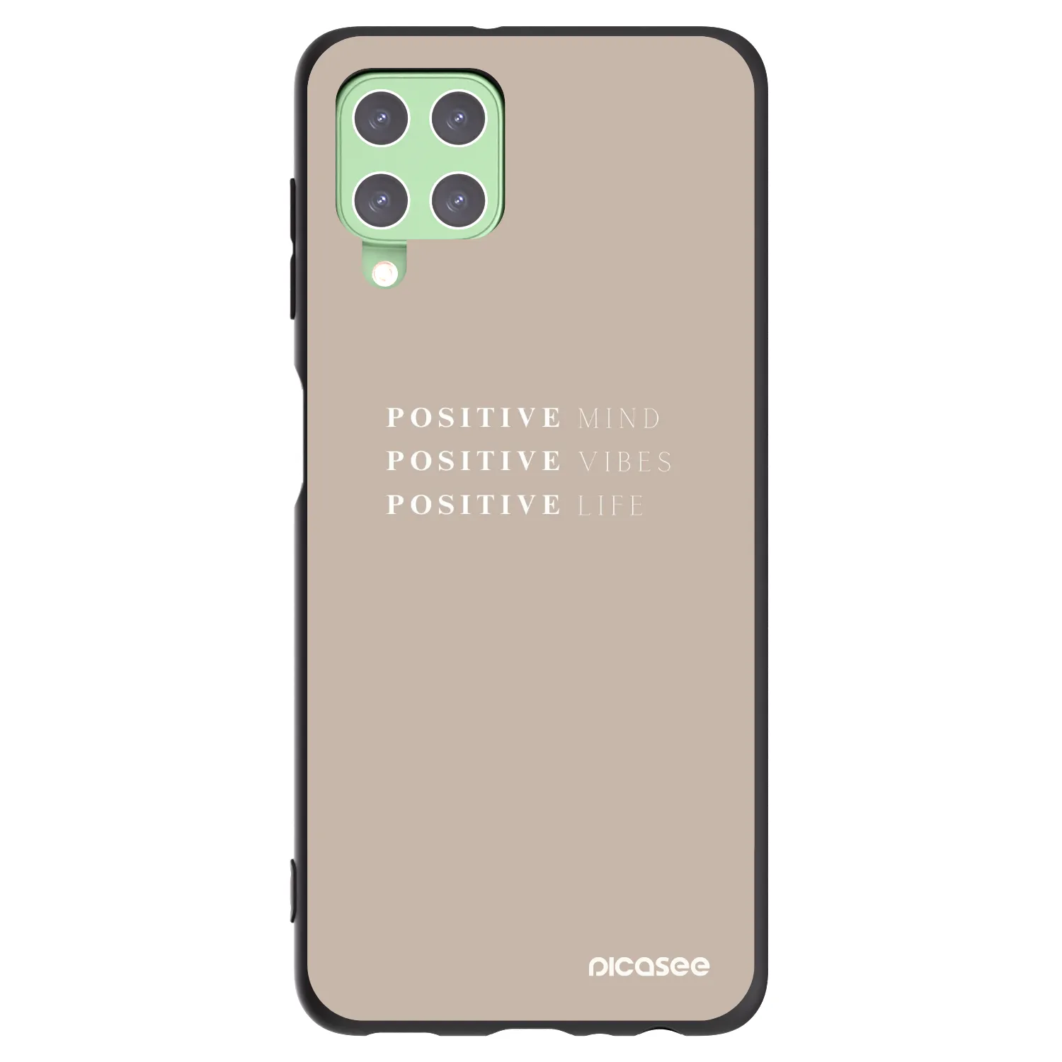 Picasee Μαύρη θήκη σιλικόνης για Samsung Galaxy A22 A225F 4G - Positive Vibes
