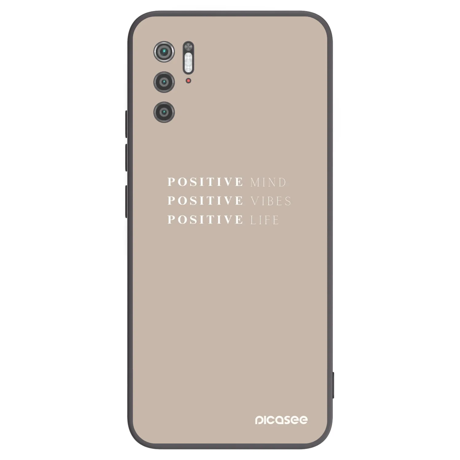 Picasee Μαύρη θήκη σιλικόνης για Xiaomi Poco M3 Pro 5G - Positive Vibes