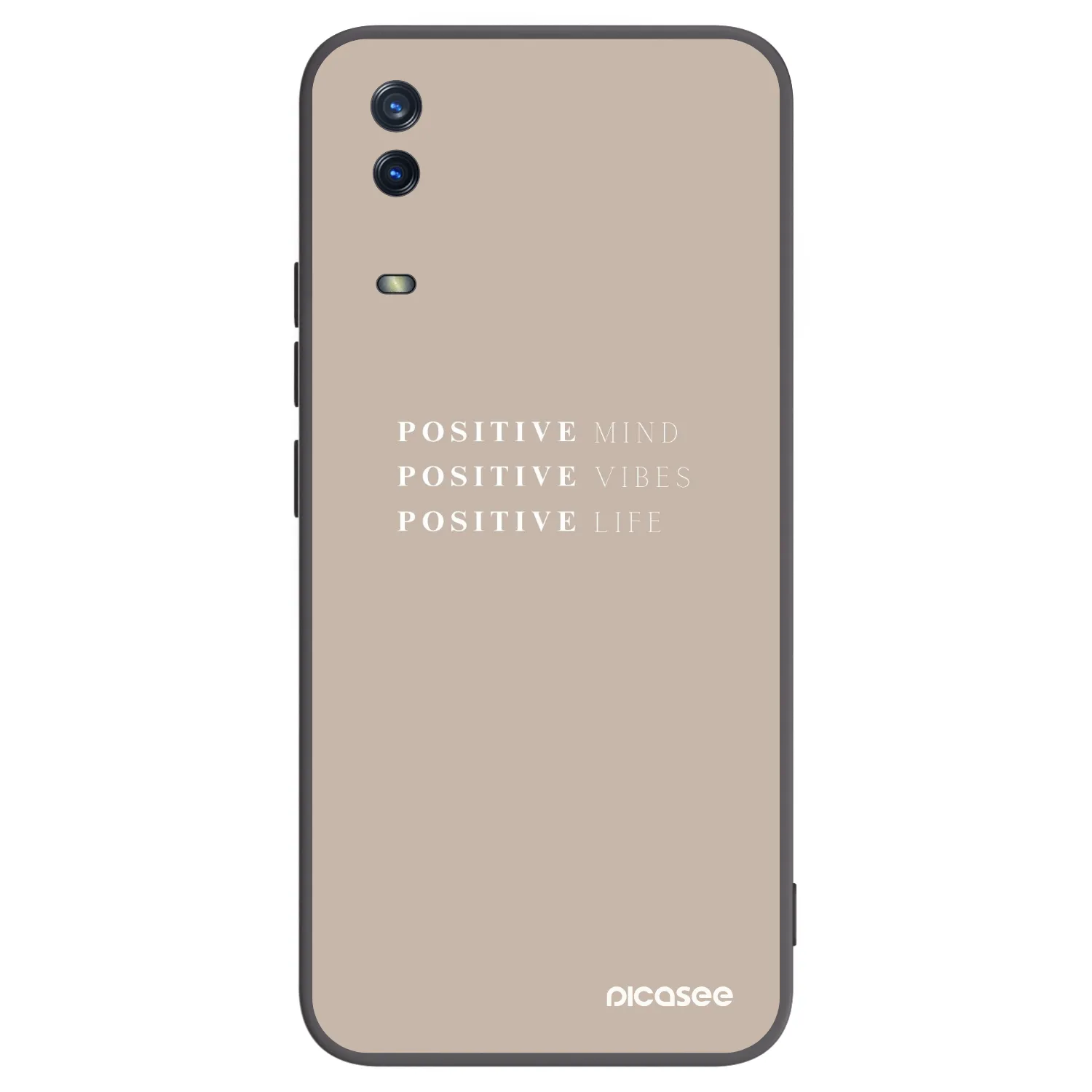 Picasee Μαύρη θήκη σιλικόνης για Vivo Y11s - Positive Vibes