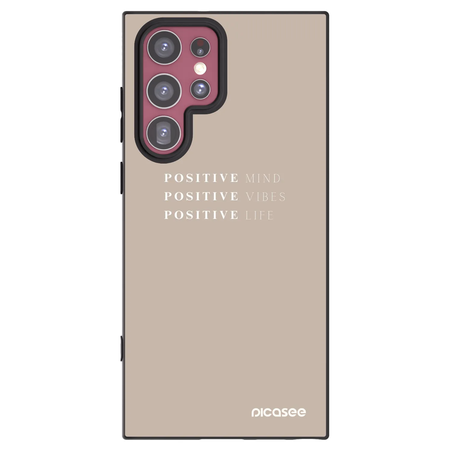 Picasee Μαύρη θήκη σιλικόνης για Samsung Galaxy S22 Ultra 5G - Positive Vibes