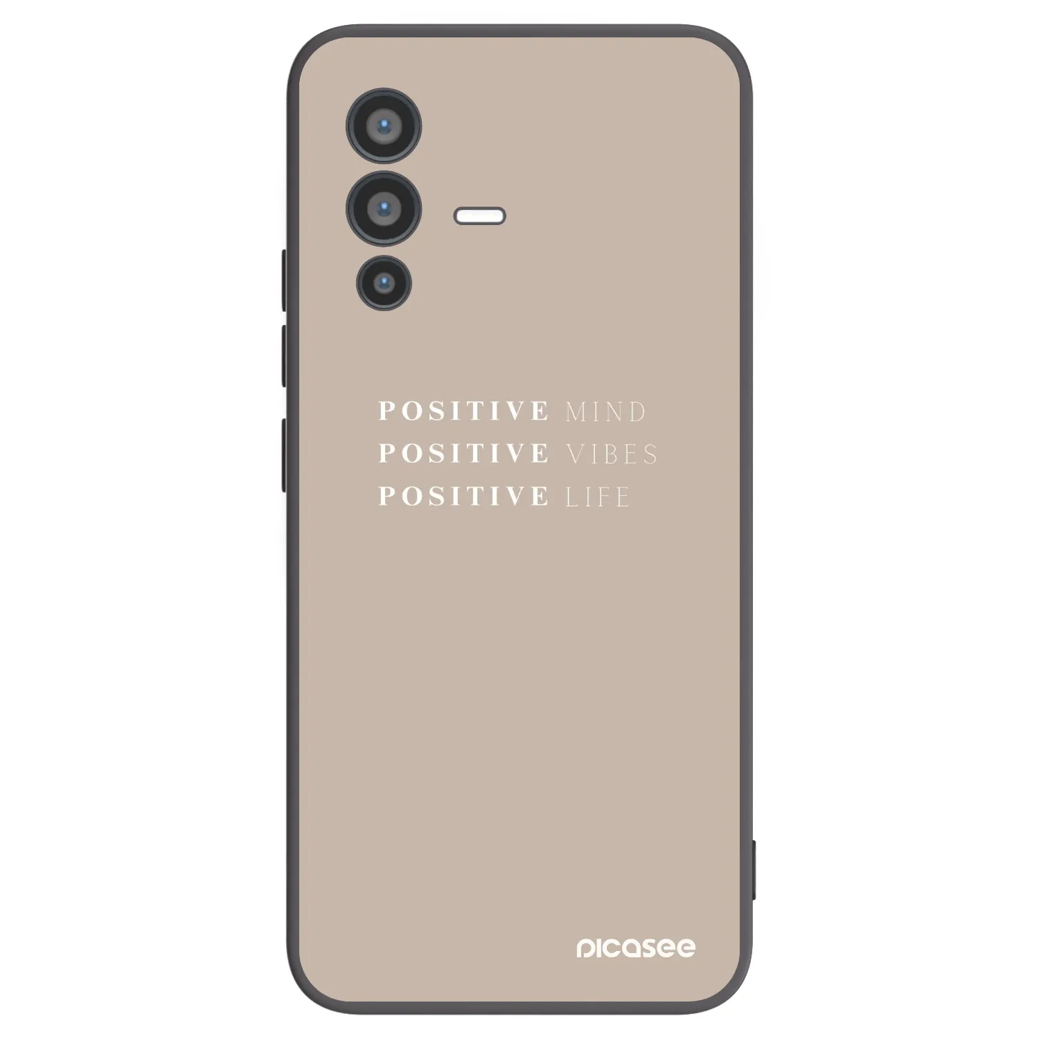 Picasee Μαύρη θήκη σιλικόνης για Vivo V23 5G - Positive Vibes