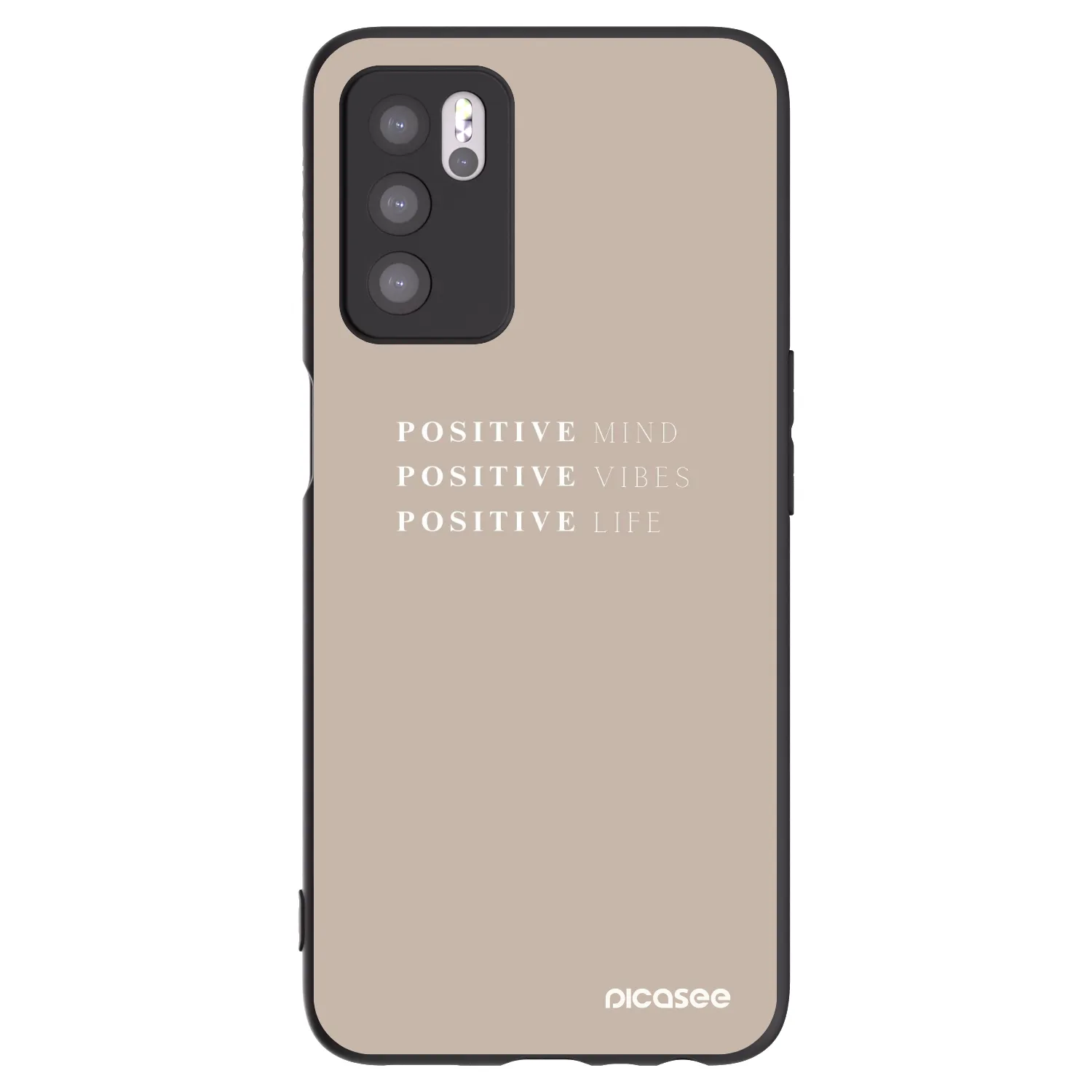 Picasee Μαύρη θήκη σιλικόνης για OPPO A16 - Positive Vibes