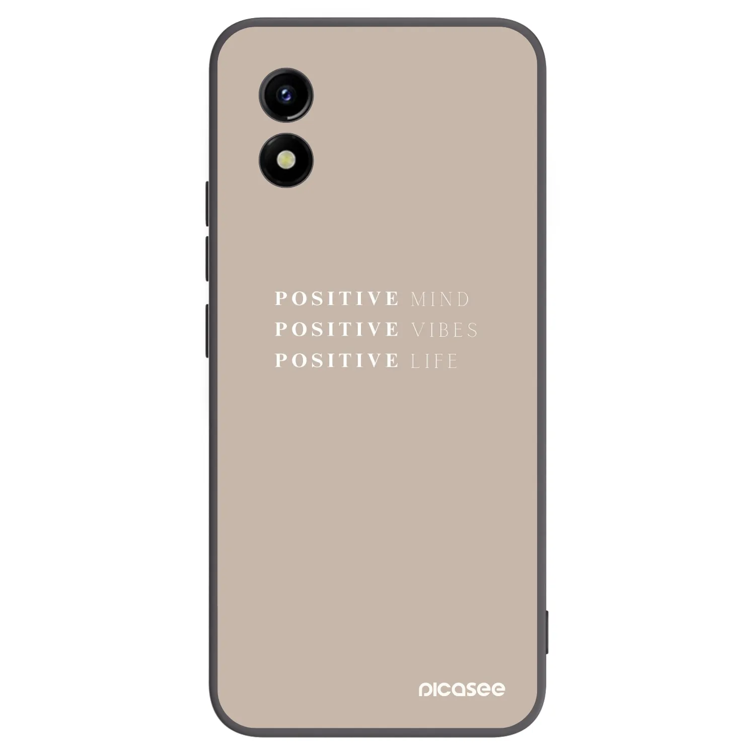 Picasee Μαύρη θήκη σιλικόνης για Vivo Y01 - Positive Vibes