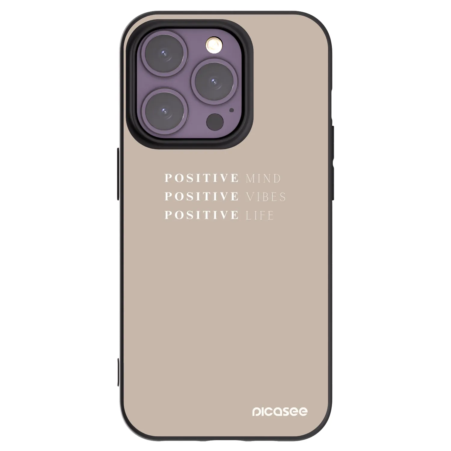 Picasee Μαύρη θήκη σιλικόνης για Apple iPhone 14 Pro - Positive Vibes