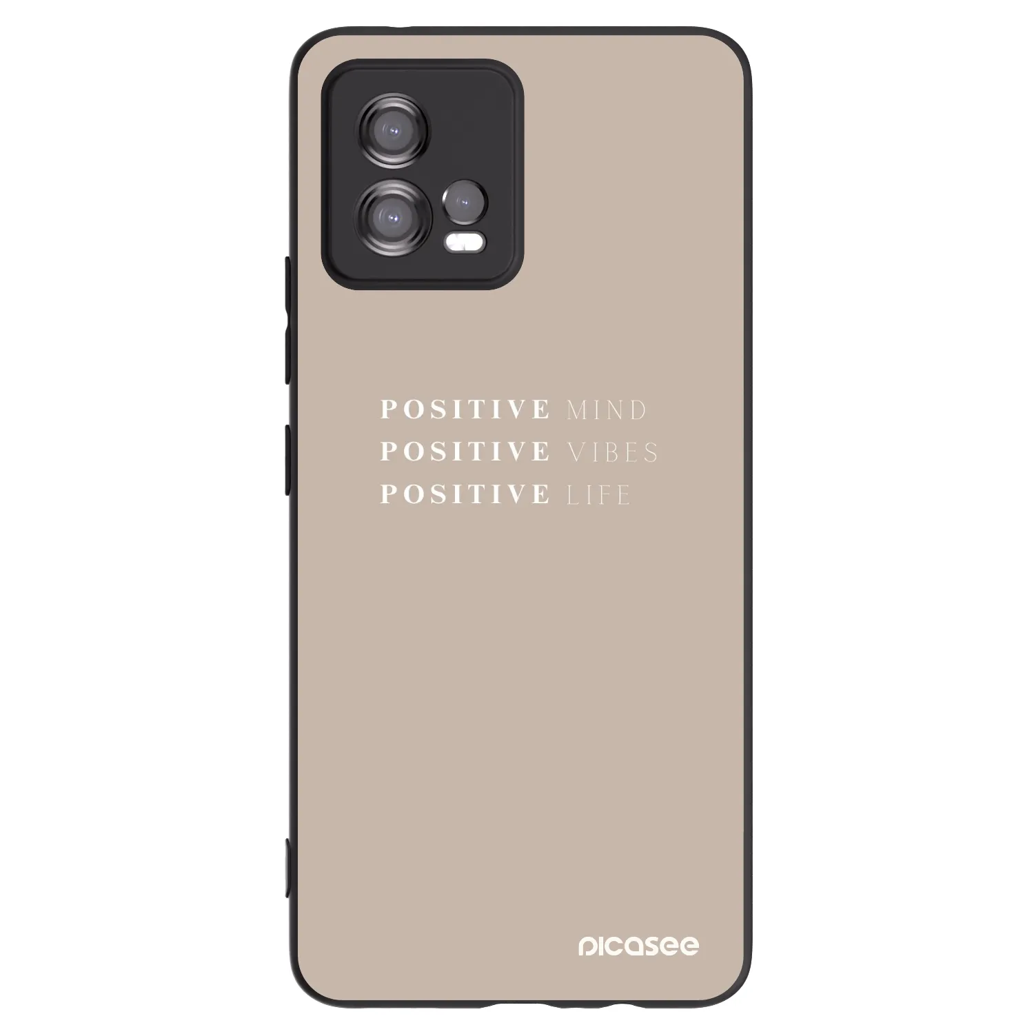 Picasee Μαύρη θήκη σιλικόνης για Motorola Moto G72 - Positive Vibes