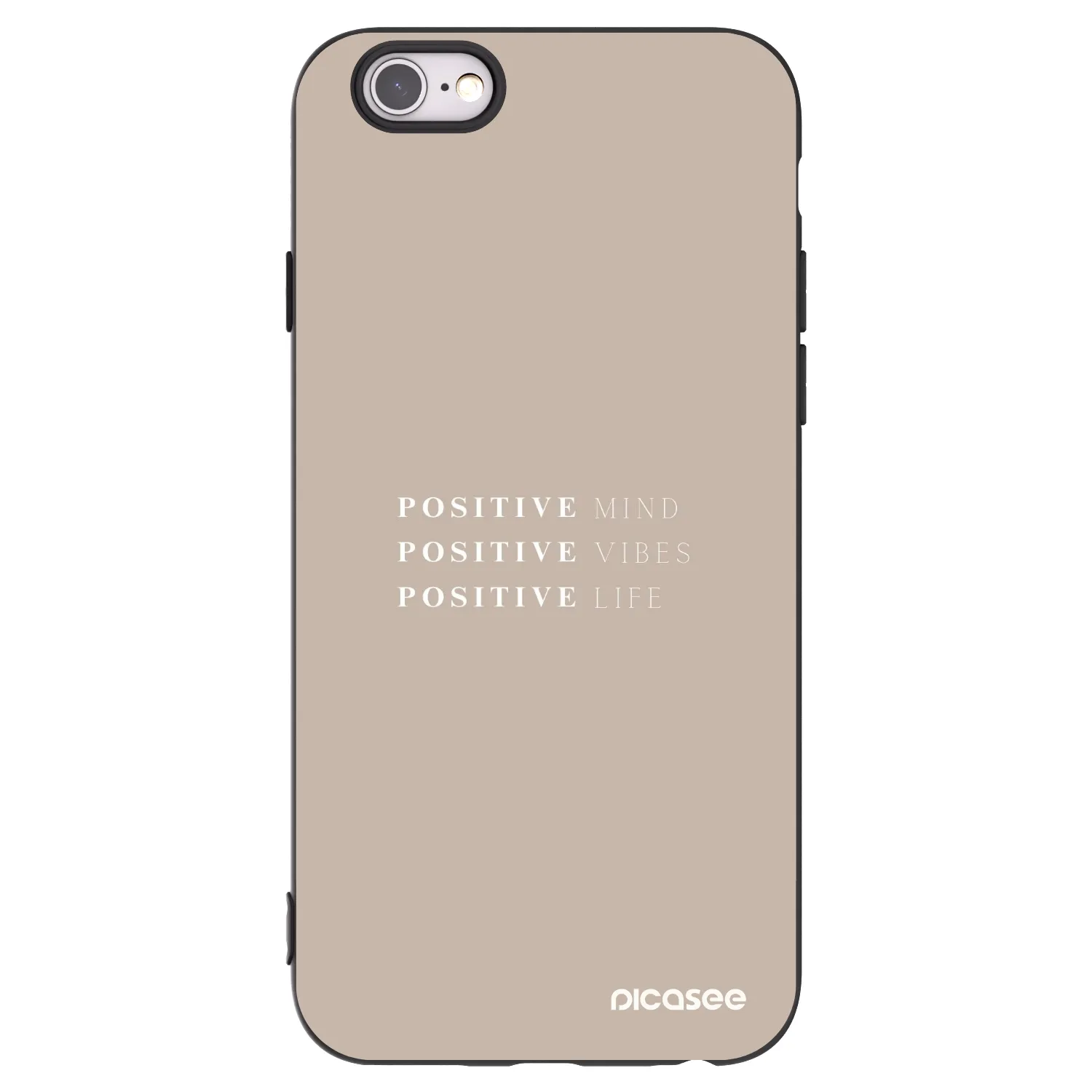 Picasee Μαύρη θήκη σιλικόνης για Apple iPhone 6/6S - Positive Vibes