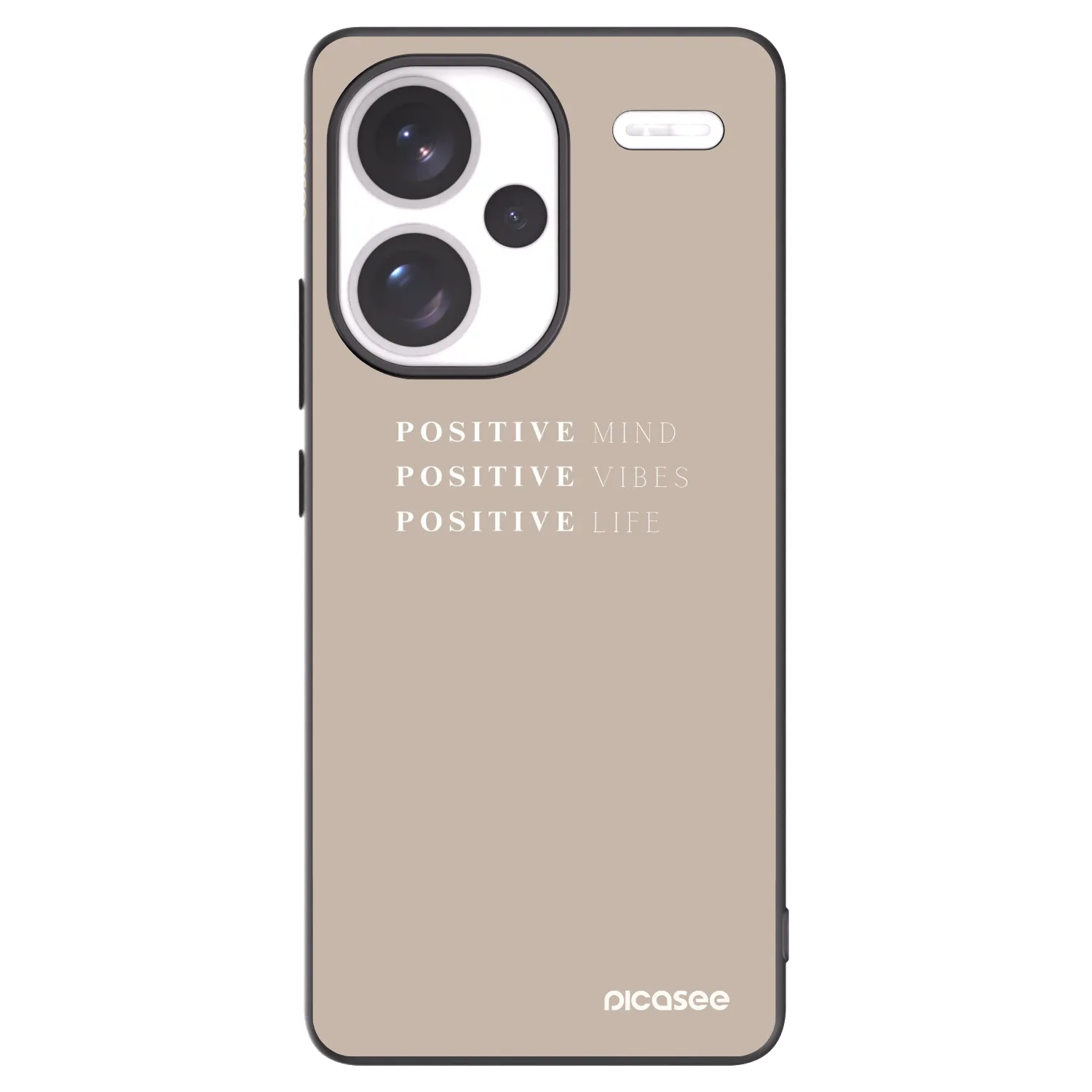 Picasee Μαύρη θήκη σιλικόνης για Xiaomi Redmi Note 13 Pro+ 5G - Positive Vibes