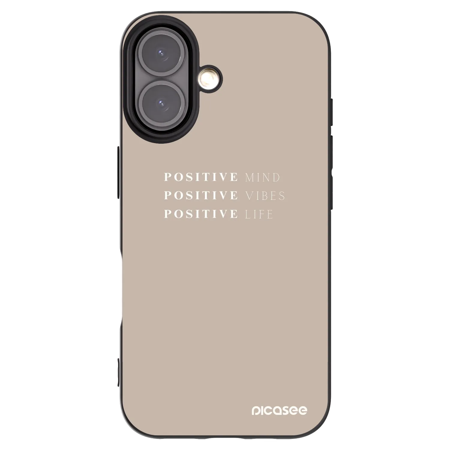 Picasee Μαύρη θήκη σιλικόνης για Apple iPhone 16 - Positive Vibes