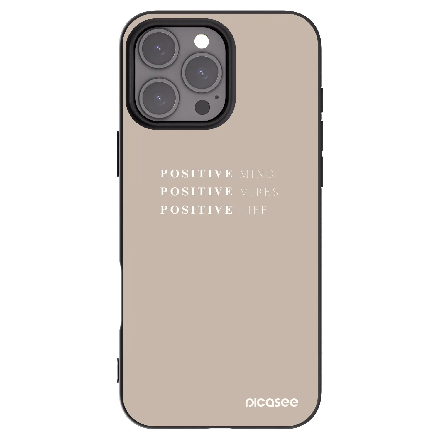 Picasee Μαύρη θήκη σιλικόνης για Apple iPhone 16 Pro Max - Positive Vibes