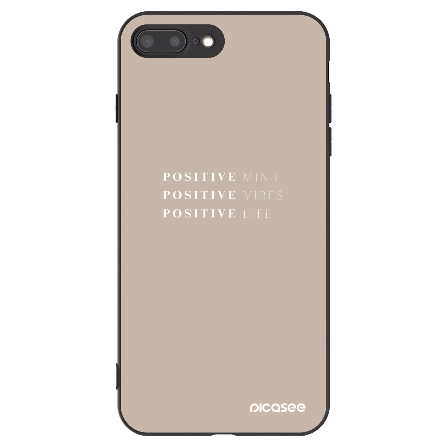 Picasee Μαύρη θήκη σιλικόνης για Apple iPhone 8 Plus - Positive Vibes