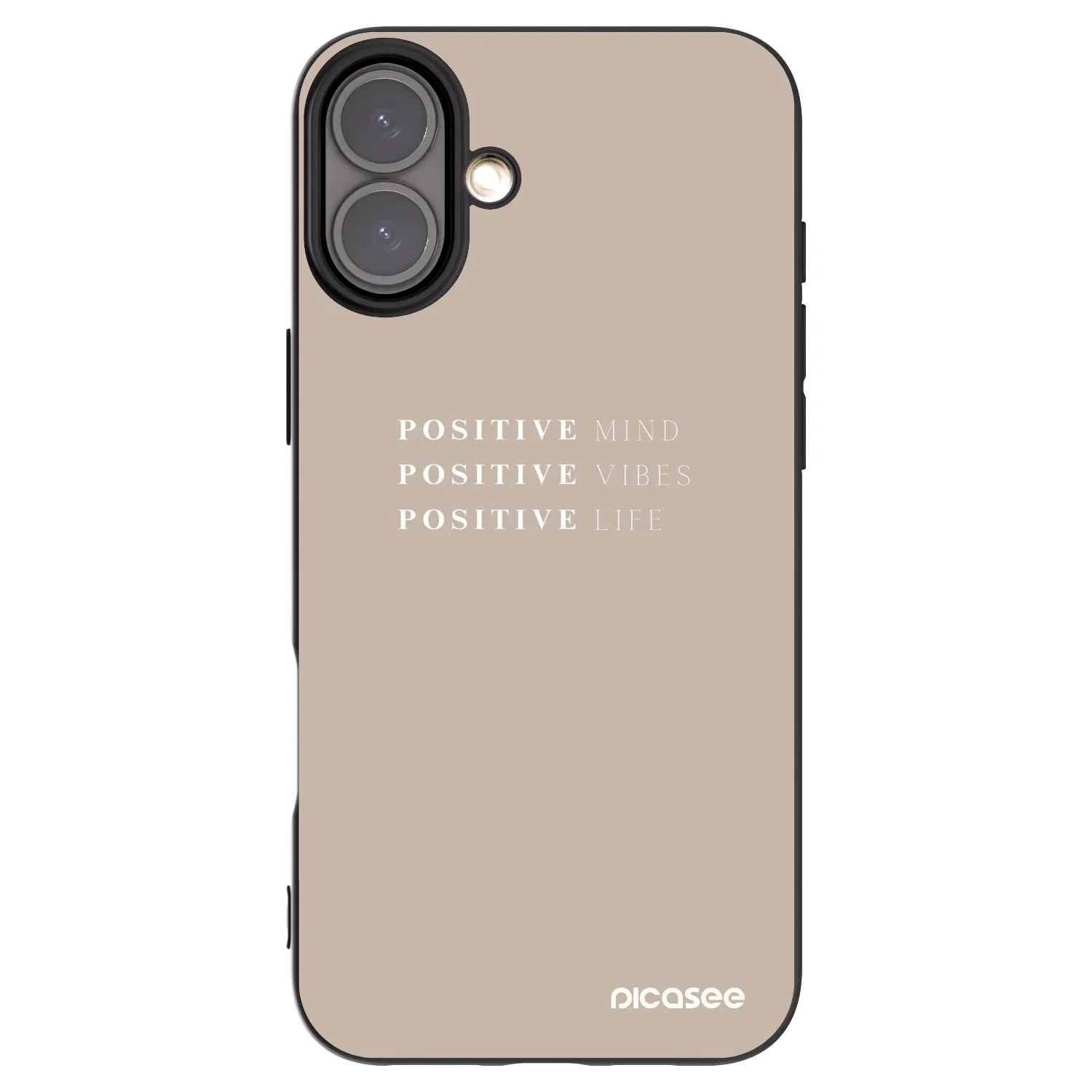 Picasee Μαύρη θήκη σιλικόνης για Apple iPhone 16 Plus - Positive Vibes