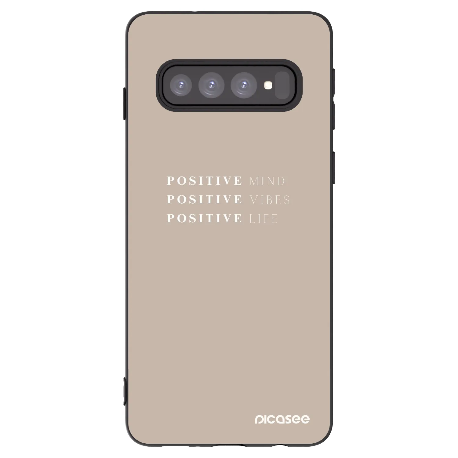 Picasee Μαύρη θήκη σιλικόνης για Samsung Galaxy S10 G973 - Positive Vibes