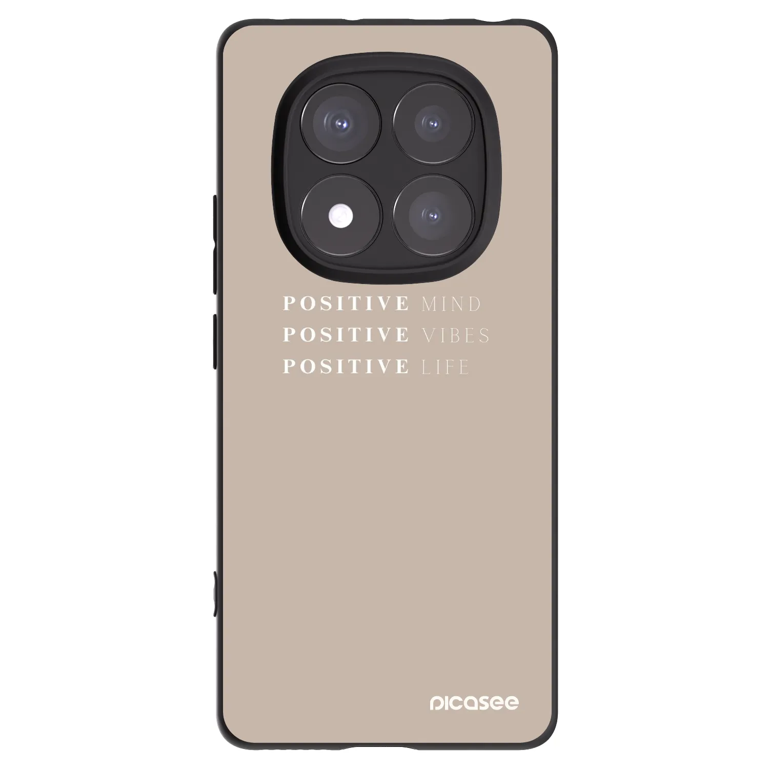 Picasee Μαύρη θήκη σιλικόνης για Xiaomi Redmi Note 14 Pro+ 5G - Positive Vibes