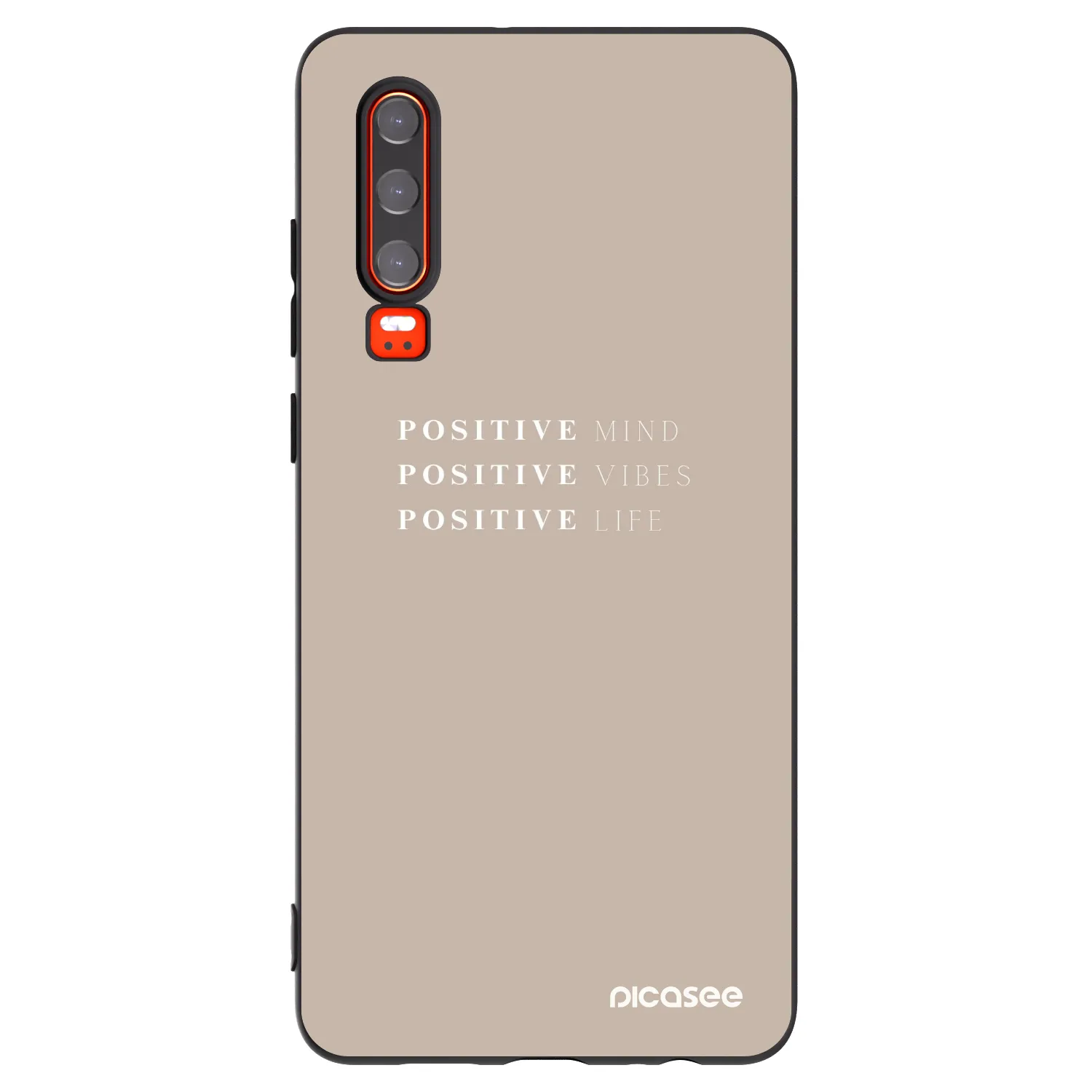 Picasee Μαύρη θήκη σιλικόνης για Huawei P30 - Positive Vibes