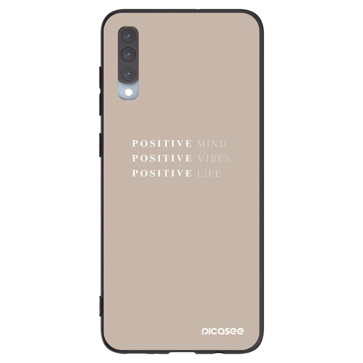 Picasee Μαύρη θήκη σιλικόνης για Samsung Galaxy A70 A705F - Positive Vibes