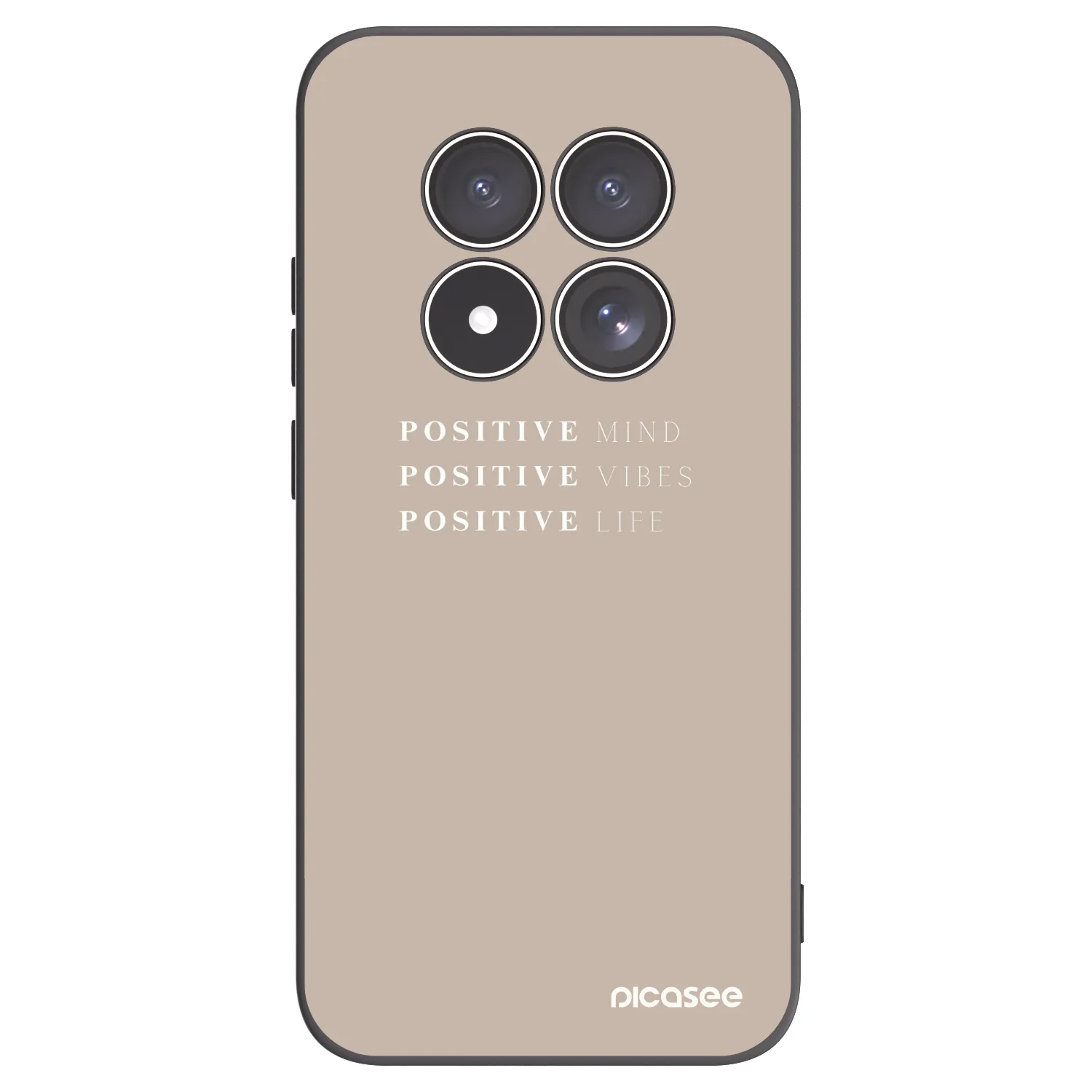 Picasee Μαύρη θήκη σιλικόνης για Xiaomi Redmi Note 15 Pro 4G - Positive Vibes