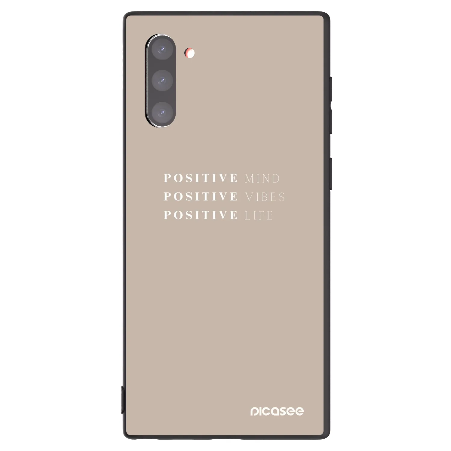 Picasee Μαύρη θήκη σιλικόνης για Samsung Galaxy Note 10 N970F - Positive Vibes