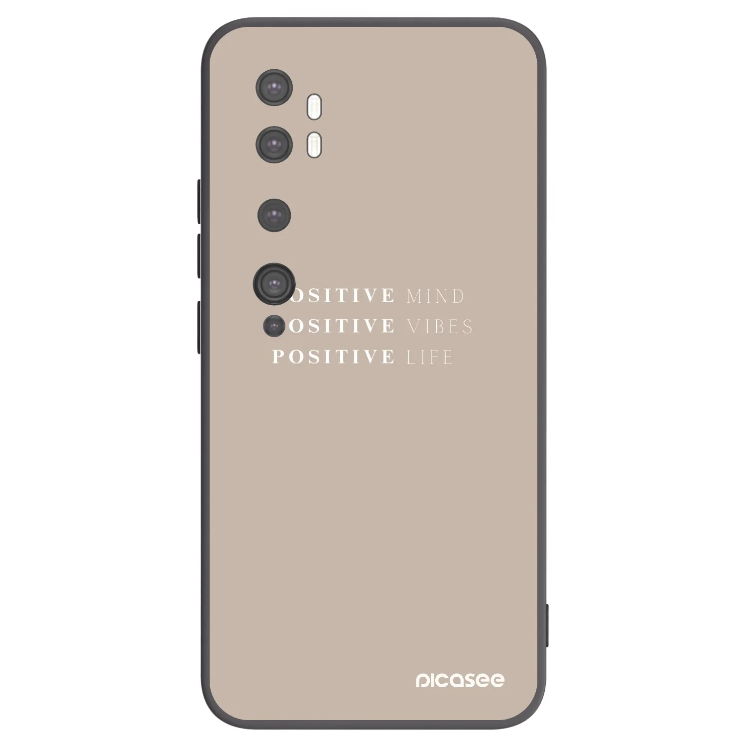 Picasee Μαύρη θήκη σιλικόνης για Xiaomi Mi Note 10 (Pro) - Positive Vibes