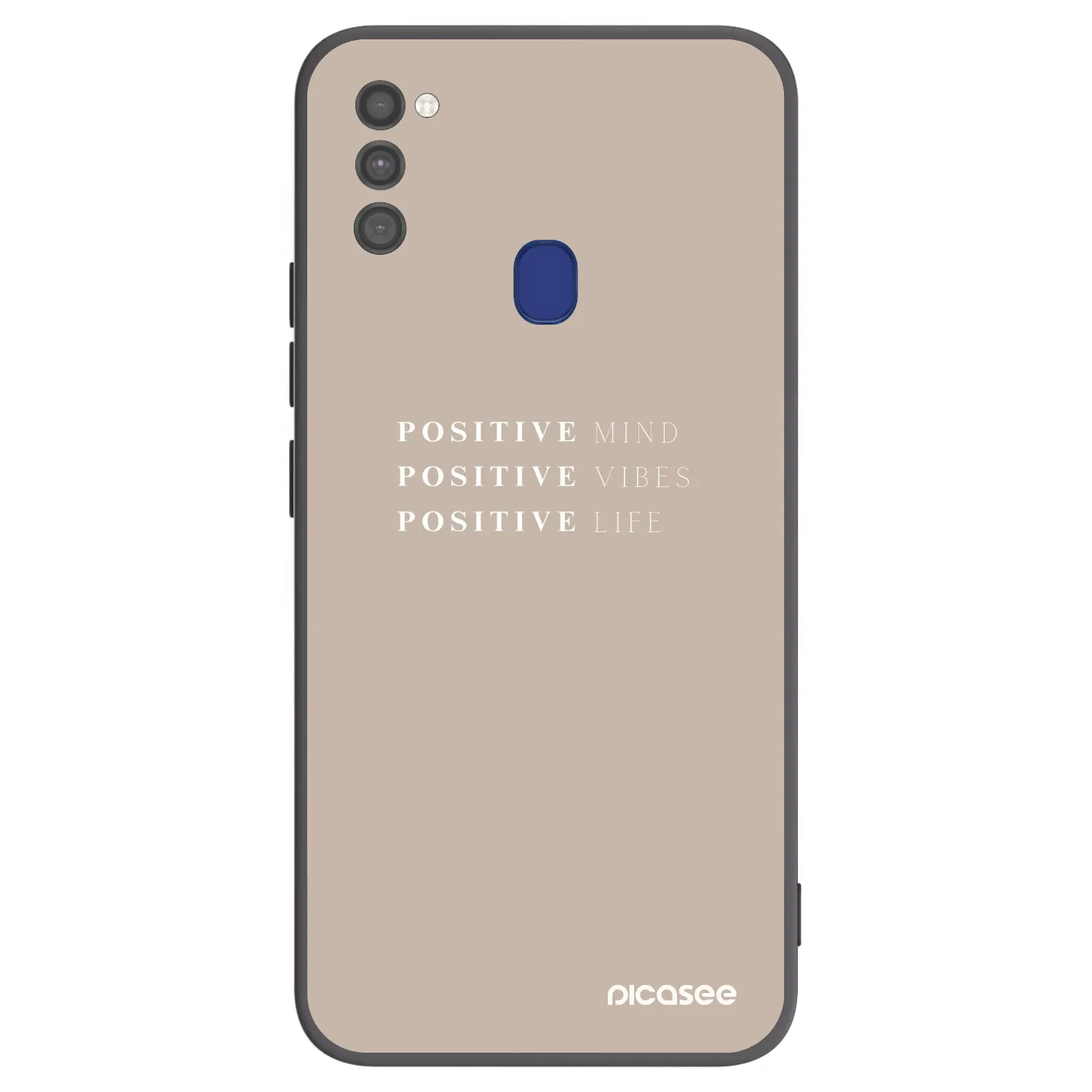Picasee Μαύρη θήκη σιλικόνης για Samsung Galaxy M21 M215F - Positive Vibes