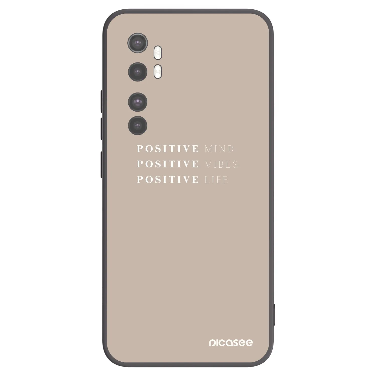 Picasee Μαύρη θήκη σιλικόνης για Xiaomi Mi Note 10 Lite - Positive Vibes