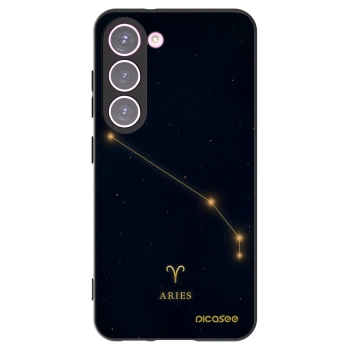Picasee Μαύρη θήκη σιλικόνης για Samsung Galaxy S23 5G - ARIES
