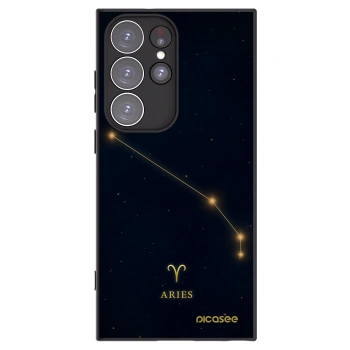 Picasee Μαύρη θήκη σιλικόνης για Samsung Galaxy S23 Ultra 5G - ARIES