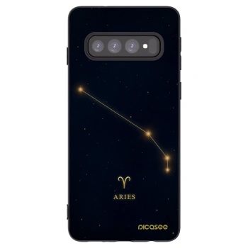 Picasee Μαύρη θήκη σιλικόνης για Samsung Galaxy S10 G973 - ARIES