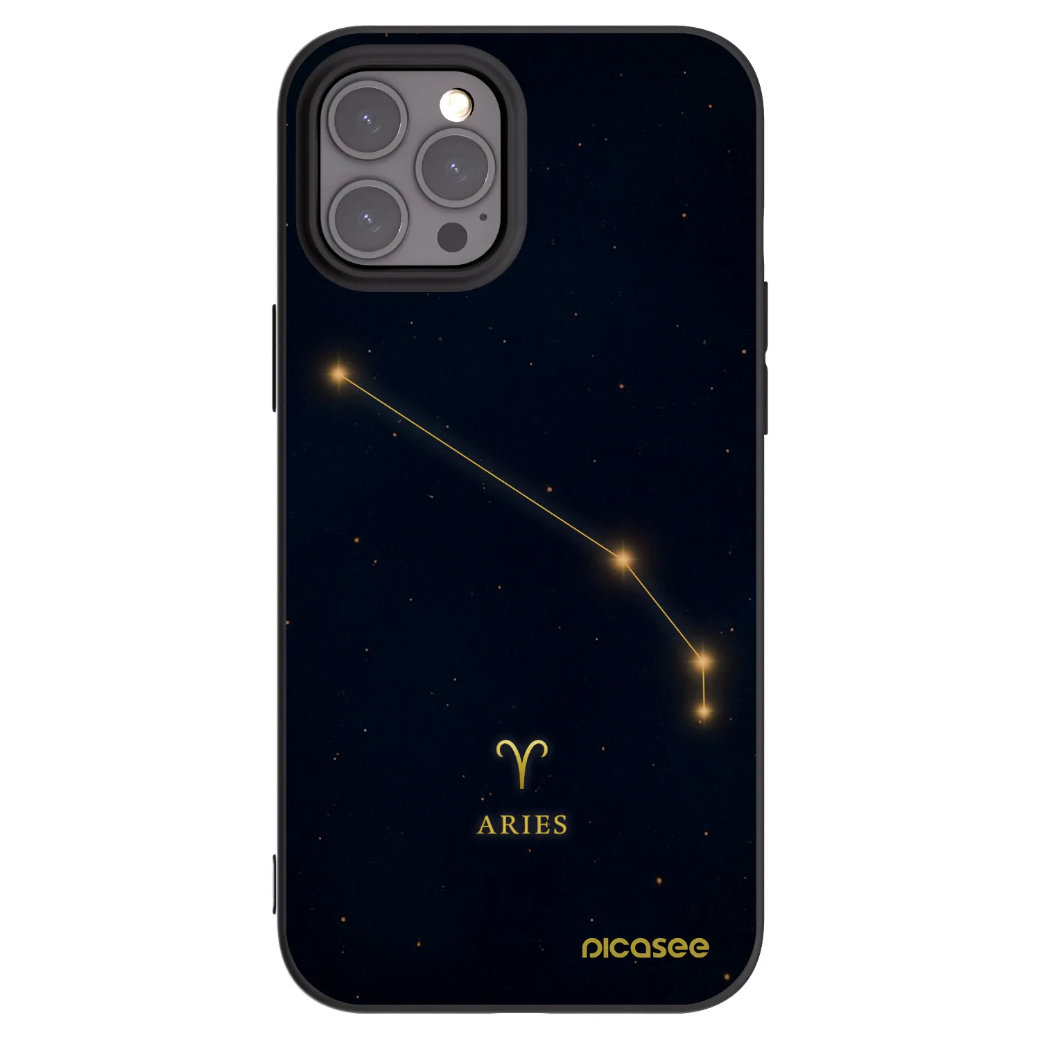 Picasee Μαύρη θήκη σιλικόνης για Apple iPhone 12 Pro Max - ARIES