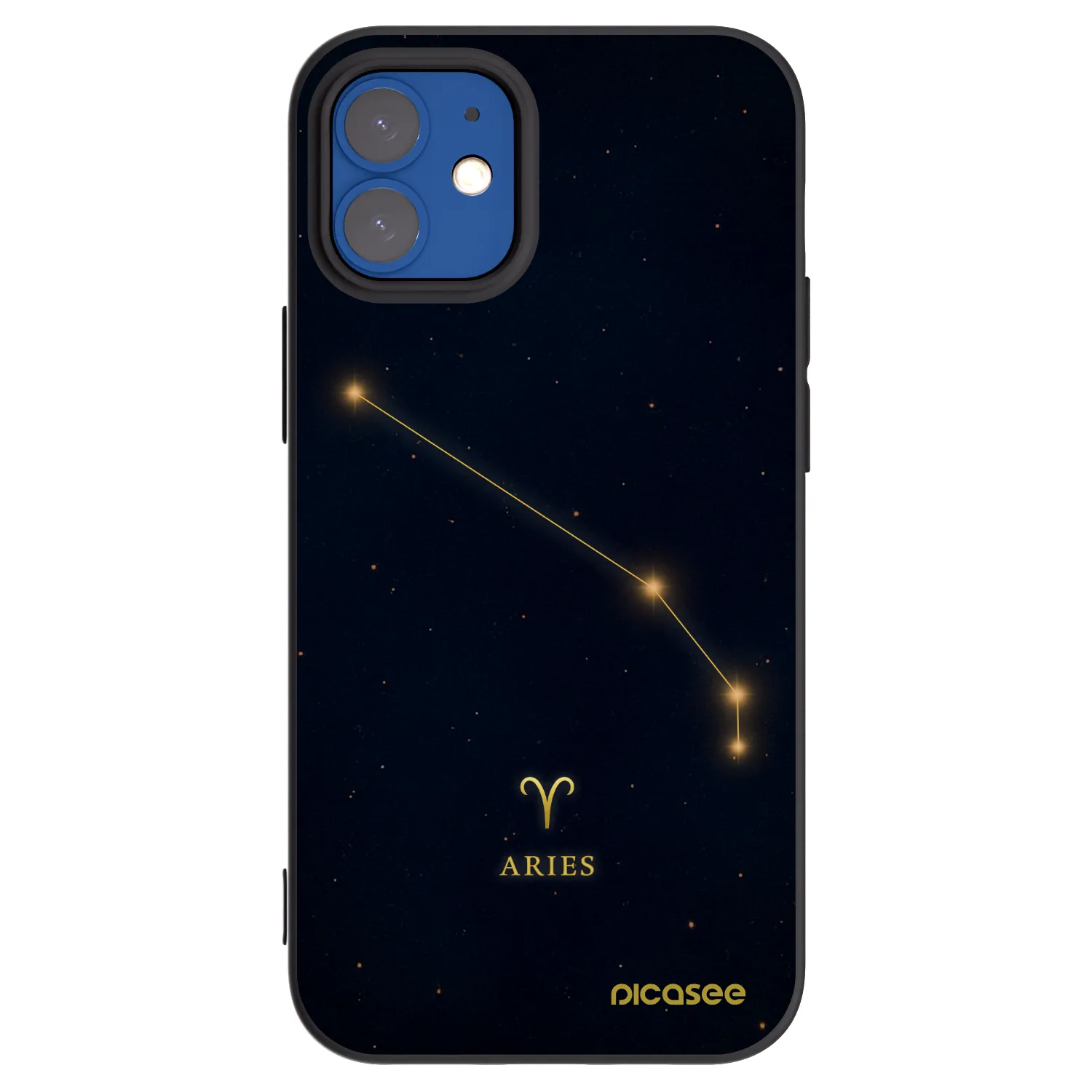 Picasee Μαύρη θήκη σιλικόνης για Apple iPhone 12 mini - ARIES