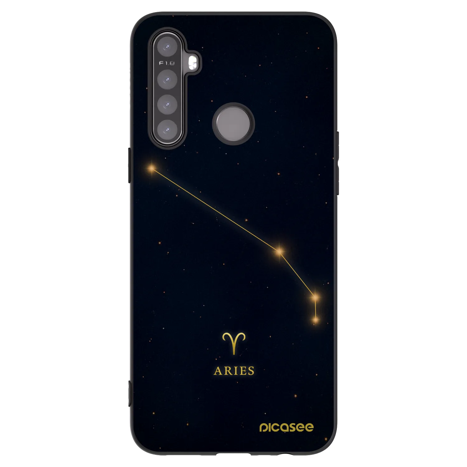 Picasee Μαύρη θήκη σιλικόνης για Realme 5 - ARIES