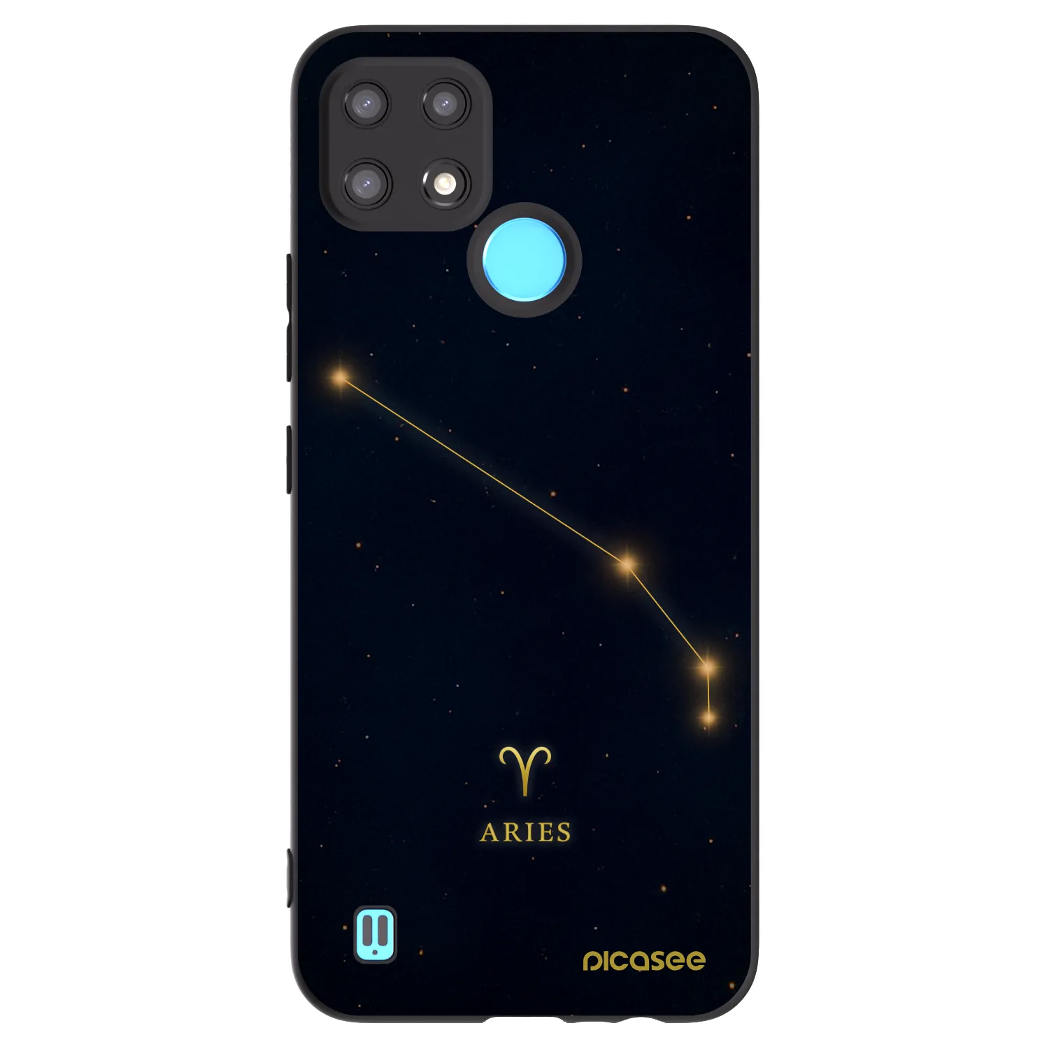 Picasee Μαύρη θήκη σιλικόνης για Realme C21 - ARIES