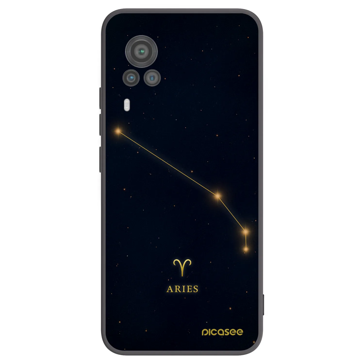 Picasee Μαύρη θήκη σιλικόνης για Vivo X60 Pro 5G - ARIES