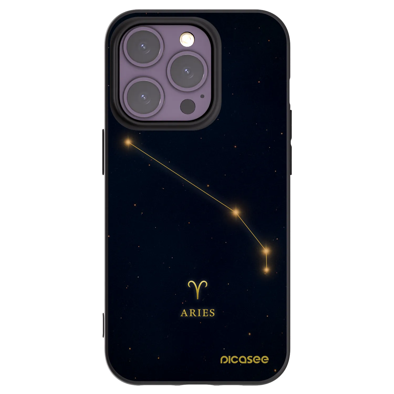 Picasee Μαύρη θήκη σιλικόνης για Apple iPhone 14 Pro - ARIES