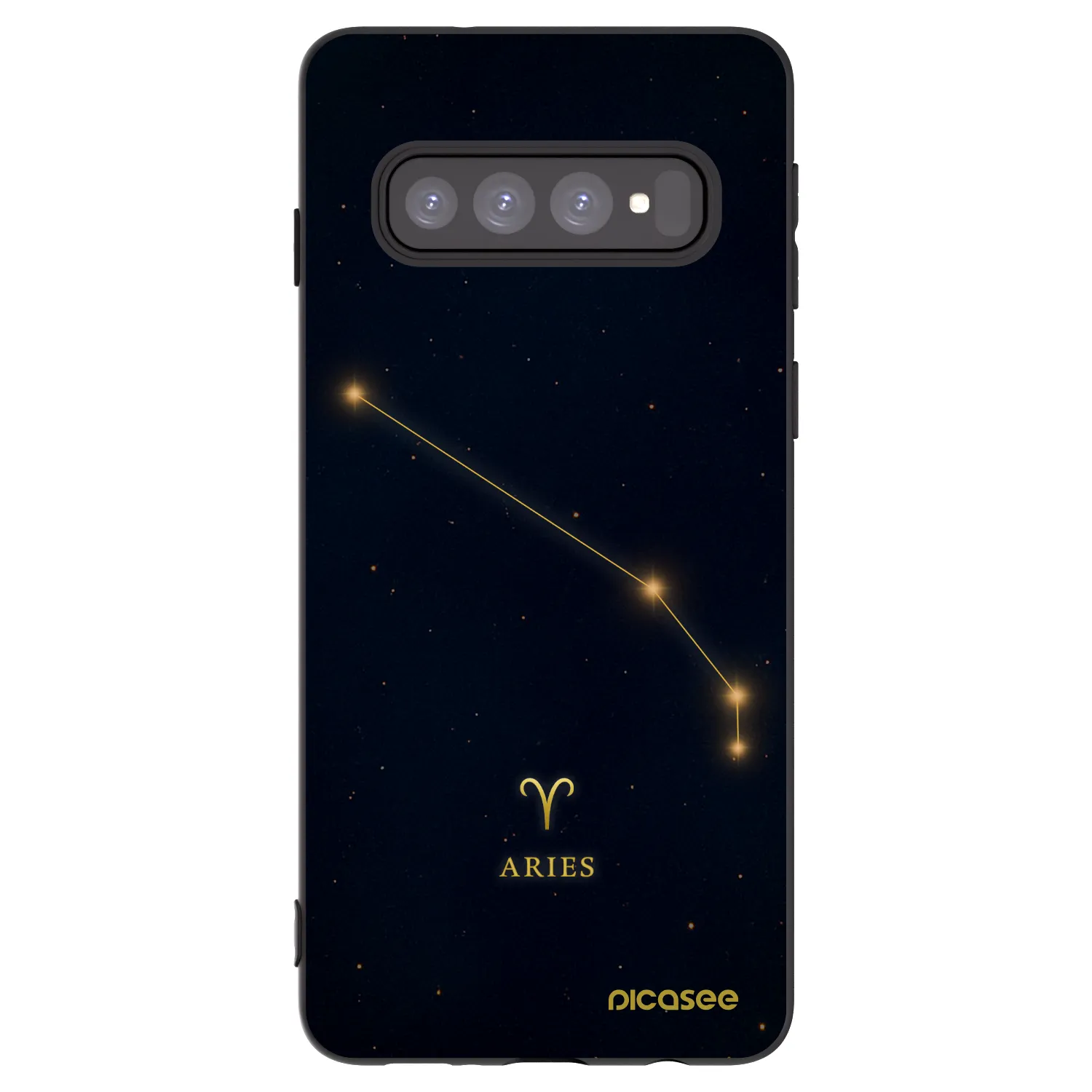 Picasee Μαύρη θήκη σιλικόνης για Samsung Galaxy S10 G973 - ARIES