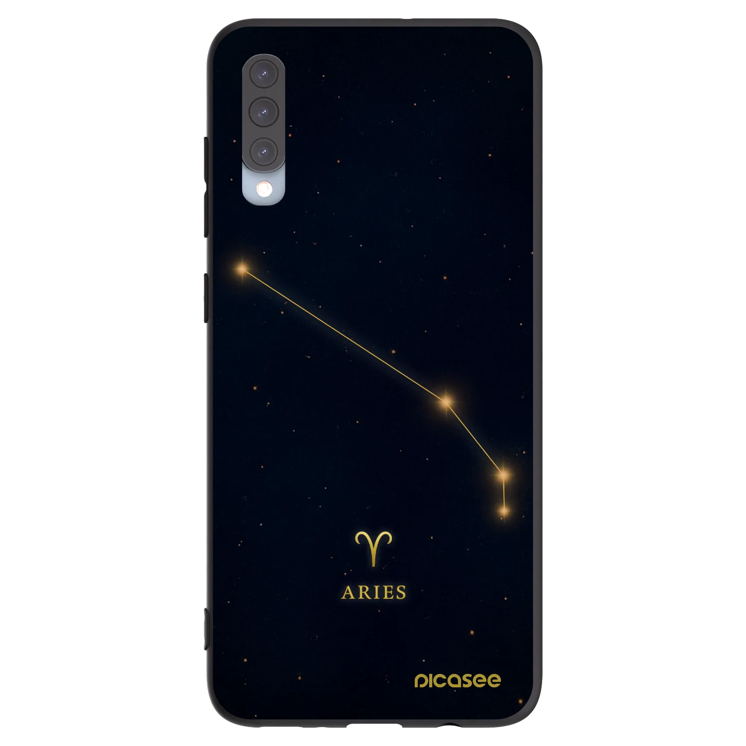 Picasee Μαύρη θήκη σιλικόνης για Samsung Galaxy A70 A705F - ARIES