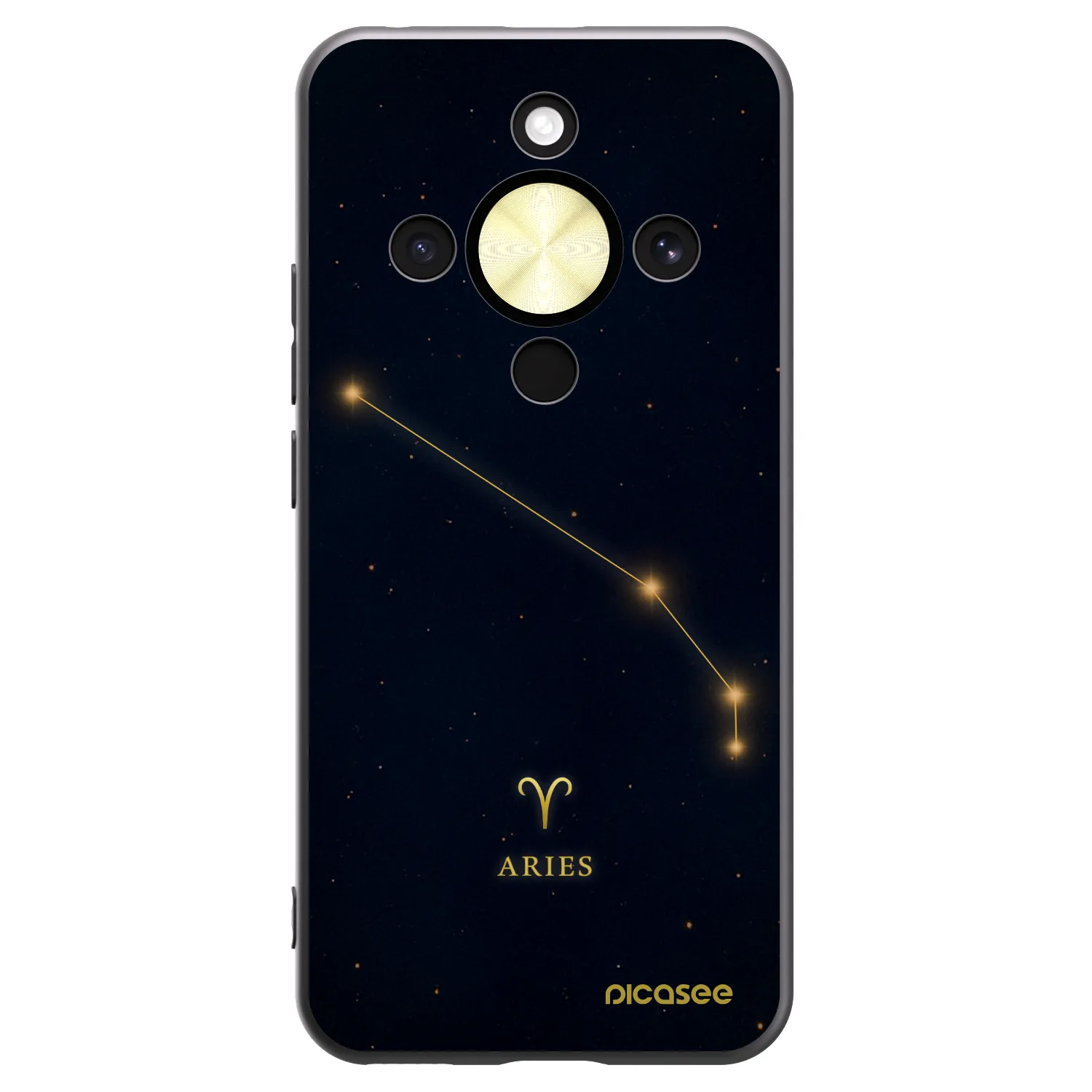 Picasee Μαύρη θήκη σιλικόνης για Honor Magic8 Lite 5G - ARIES