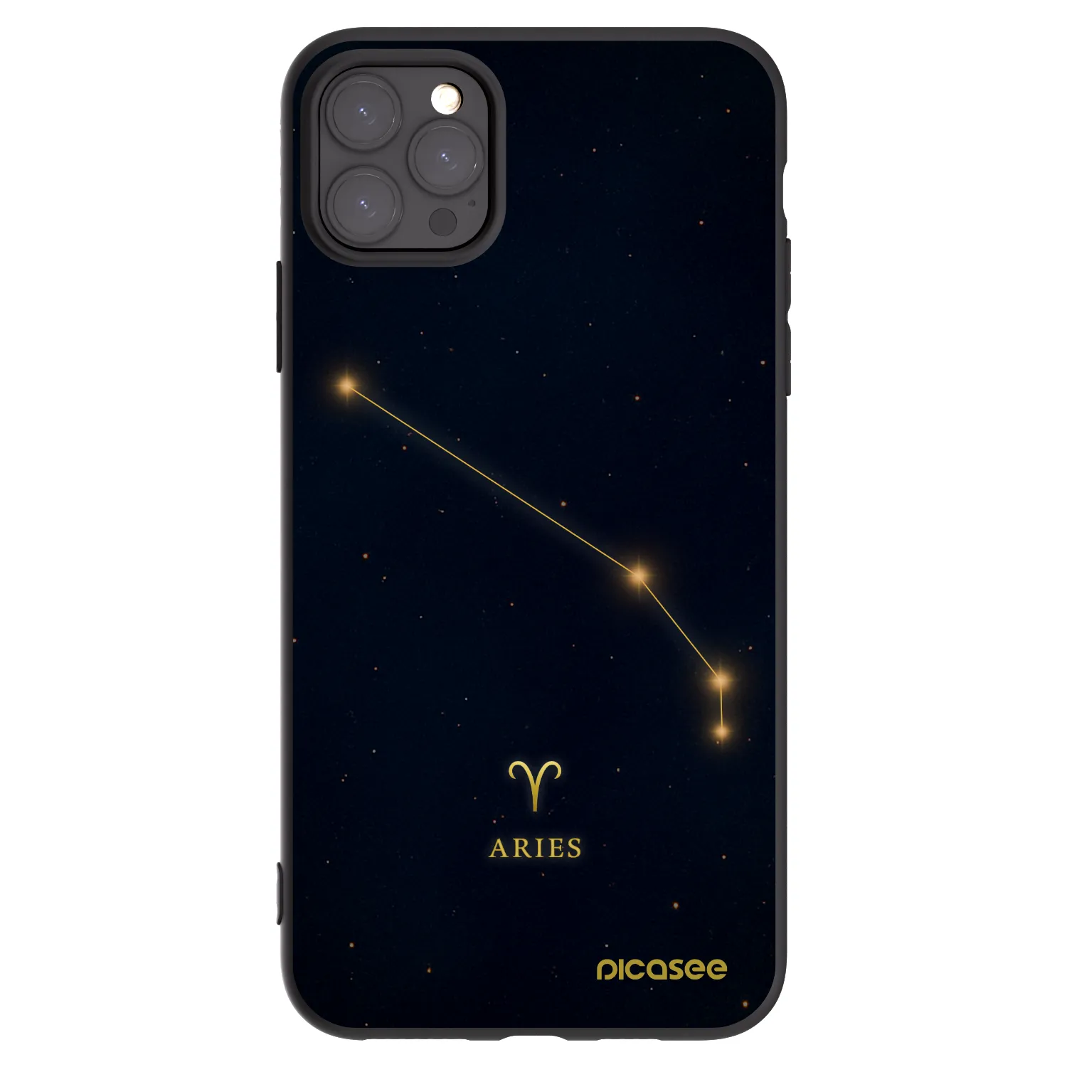 Picasee Μαύρη θήκη σιλικόνης για Apple iPhone 11 Pro Max - ARIES