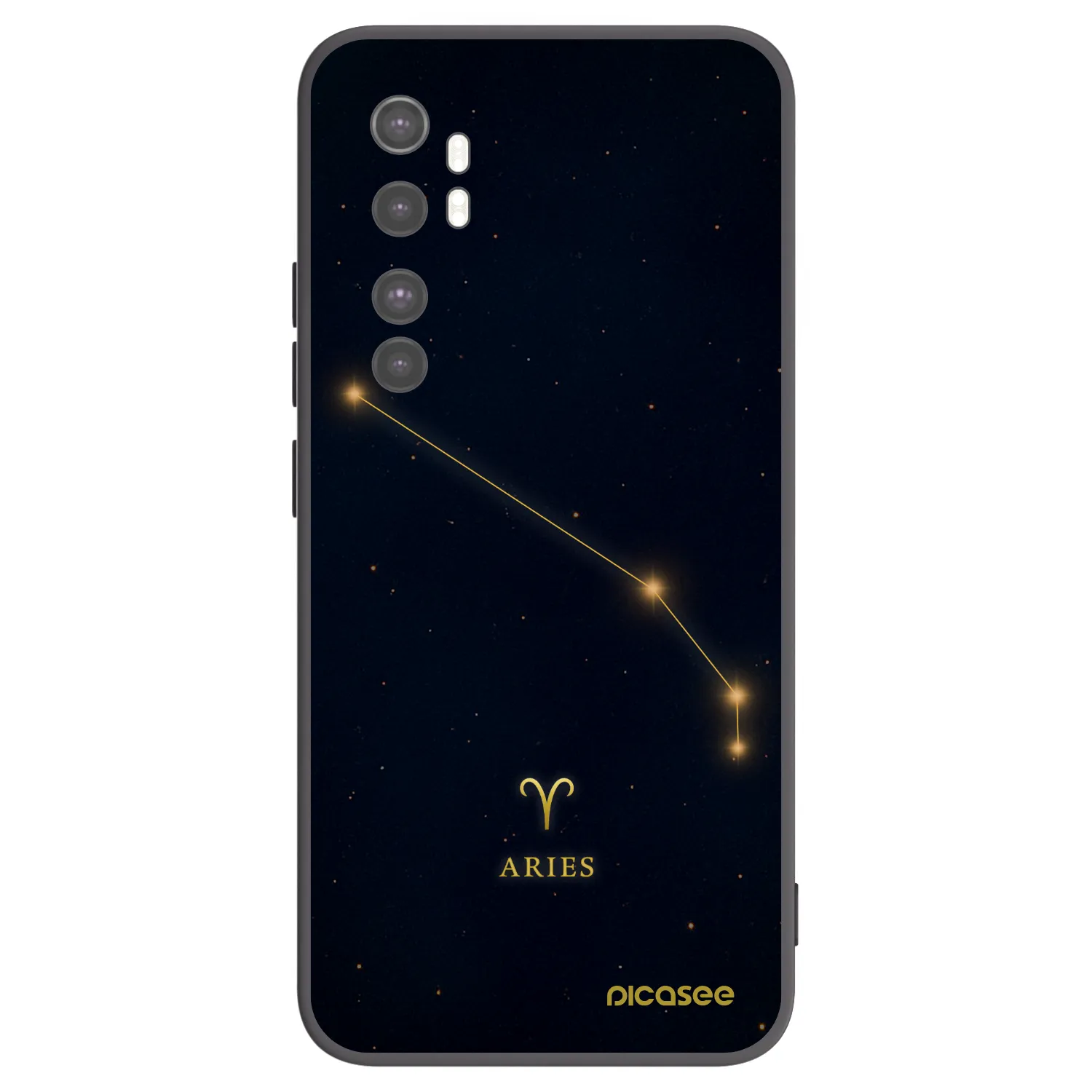 Picasee Μαύρη θήκη σιλικόνης για Xiaomi Mi Note 10 Lite - ARIES