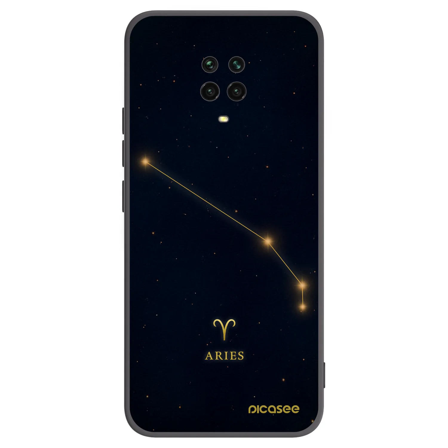 Picasee Μαύρη θήκη σιλικόνης για Xiaomi Redmi Note 9S - ARIES