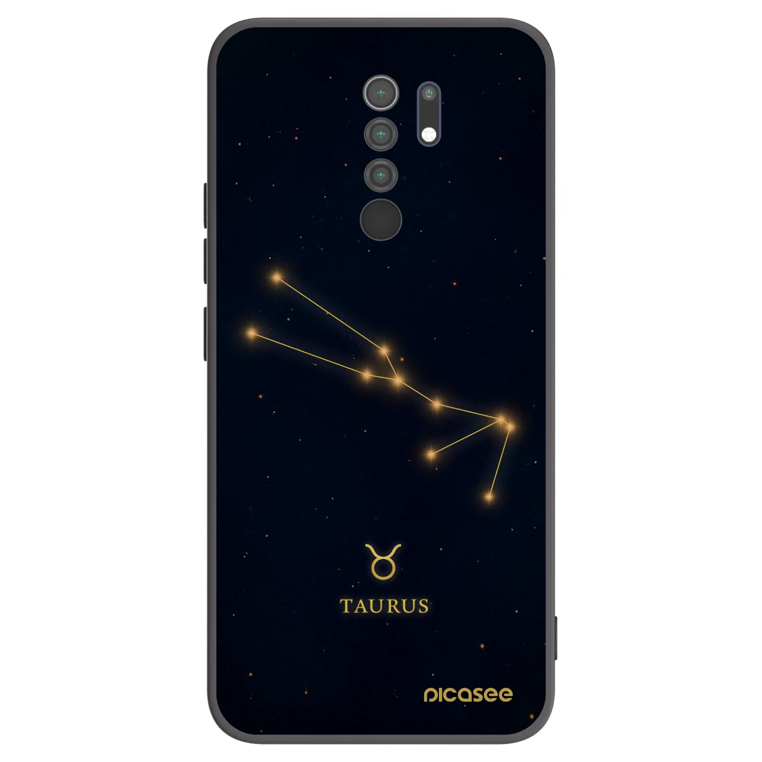 Picasee Μαύρη θήκη σιλικόνης για Xiaomi Redmi 9 - TAURUS
