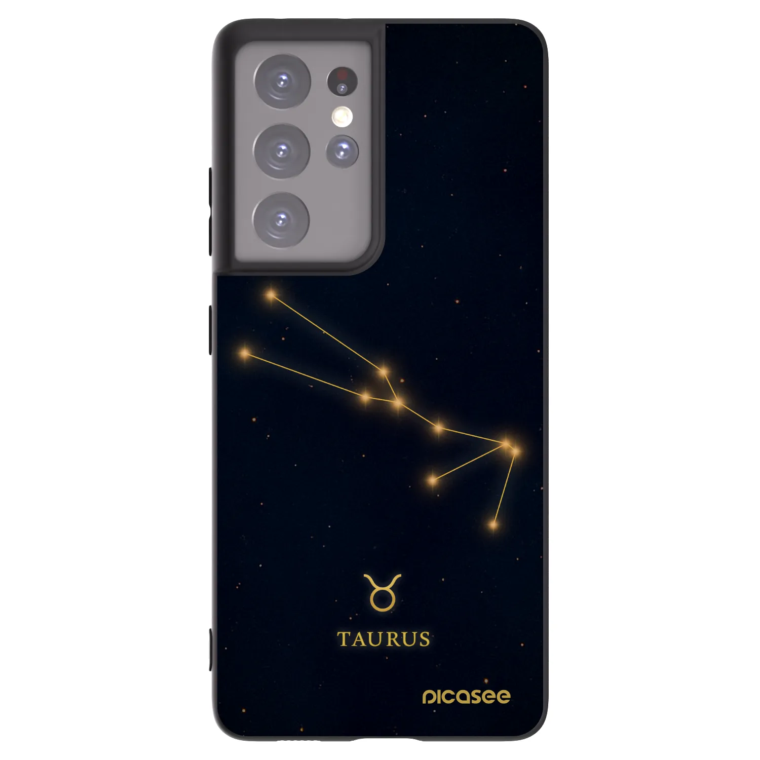 Picasee Μαύρη θήκη σιλικόνης για Samsung Galaxy S21 Ultra 5G G998B - TAURUS