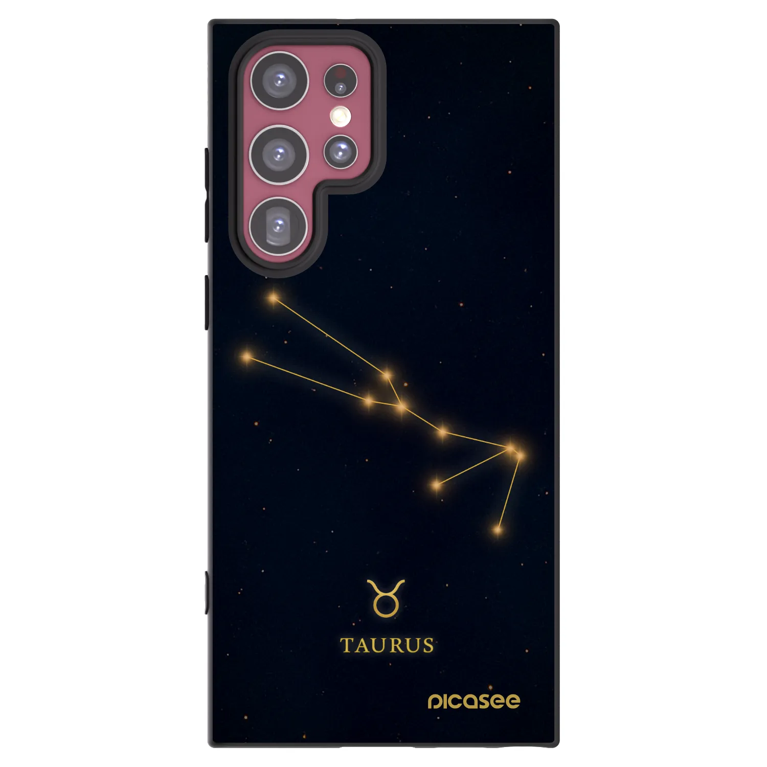 Picasee Μαύρη θήκη σιλικόνης για Samsung Galaxy S22 Ultra 5G - TAURUS