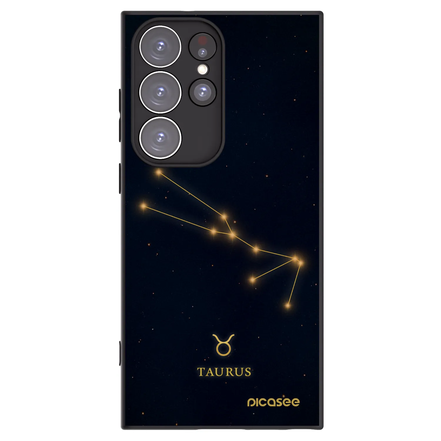 Picasee Μαύρη θήκη σιλικόνης για Samsung Galaxy S23 Ultra 5G - TAURUS