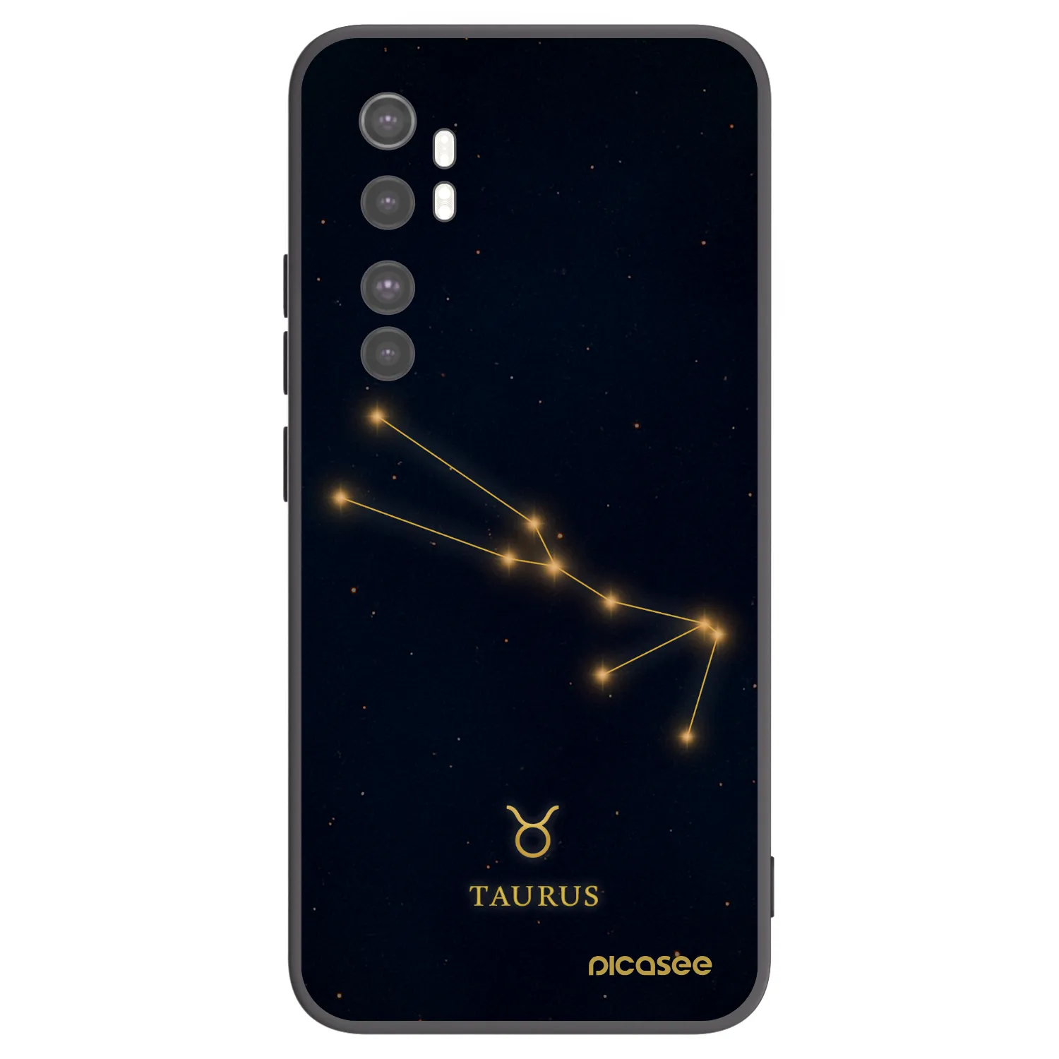 Picasee Μαύρη θήκη σιλικόνης για Xiaomi Mi Note 10 Lite - TAURUS