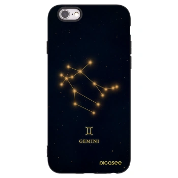 Picasee Μαύρη θήκη σιλικόνης για Apple iPhone 6/6S - GEMINI