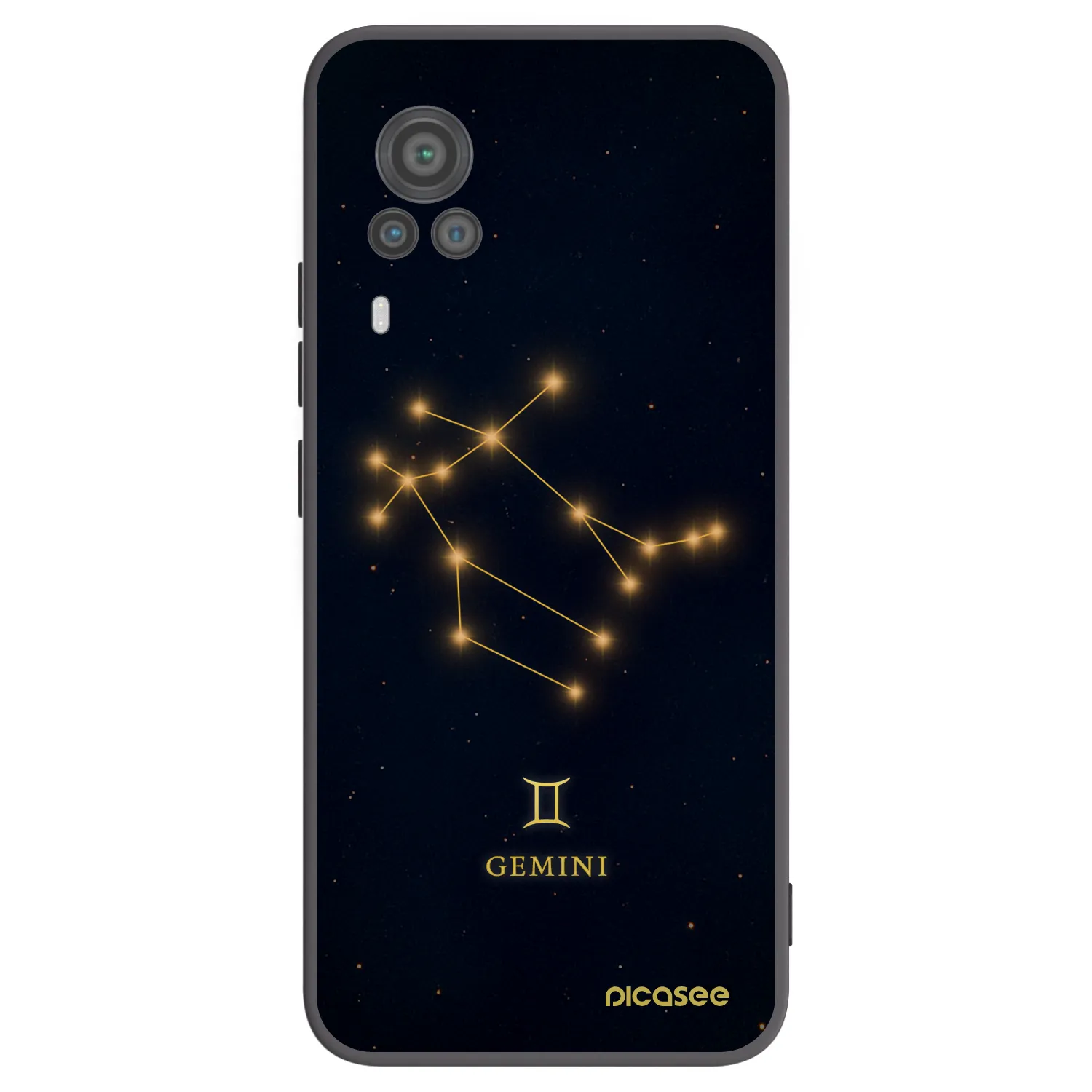 Picasee Μαύρη θήκη σιλικόνης για Vivo X60 Pro 5G - GEMINI