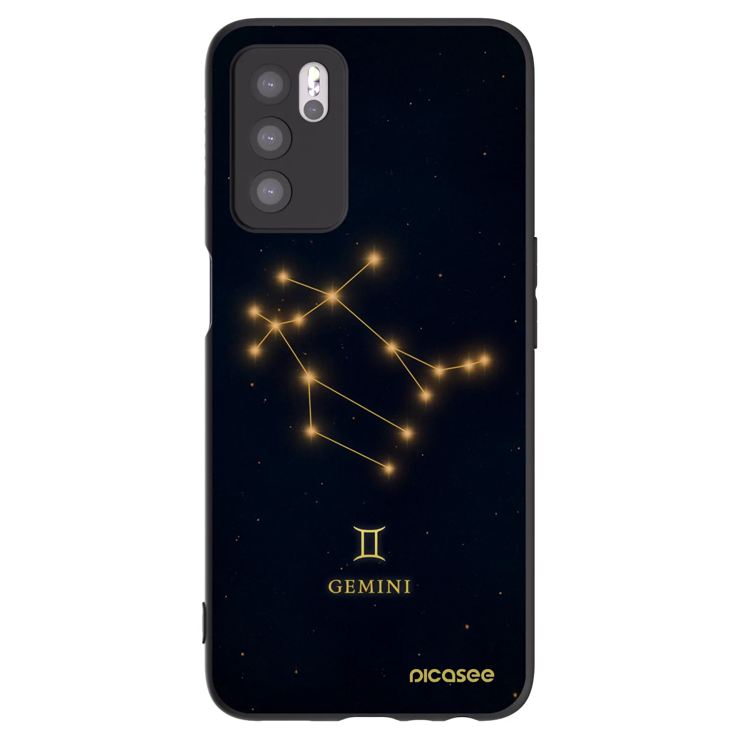 Picasee Μαύρη θήκη σιλικόνης για OPPO A16s - GEMINI